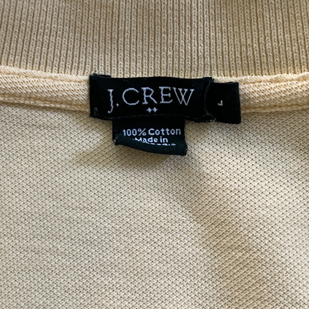 Vintage J. Crew Men’s Large Yellow 100% Cotton‎ Polo - Picture 2 of 4